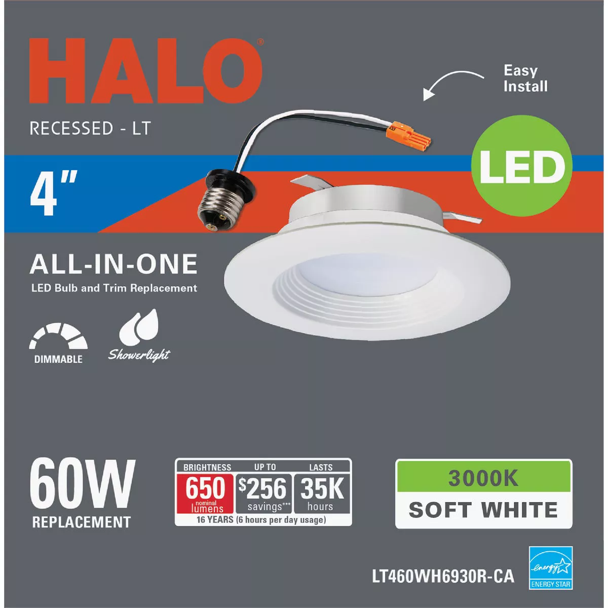 Halo 4 In. New Construction/Remodel Retrofit LED Recessed Light Fixture, 554 Lumens (California Compliant) - photo 2
