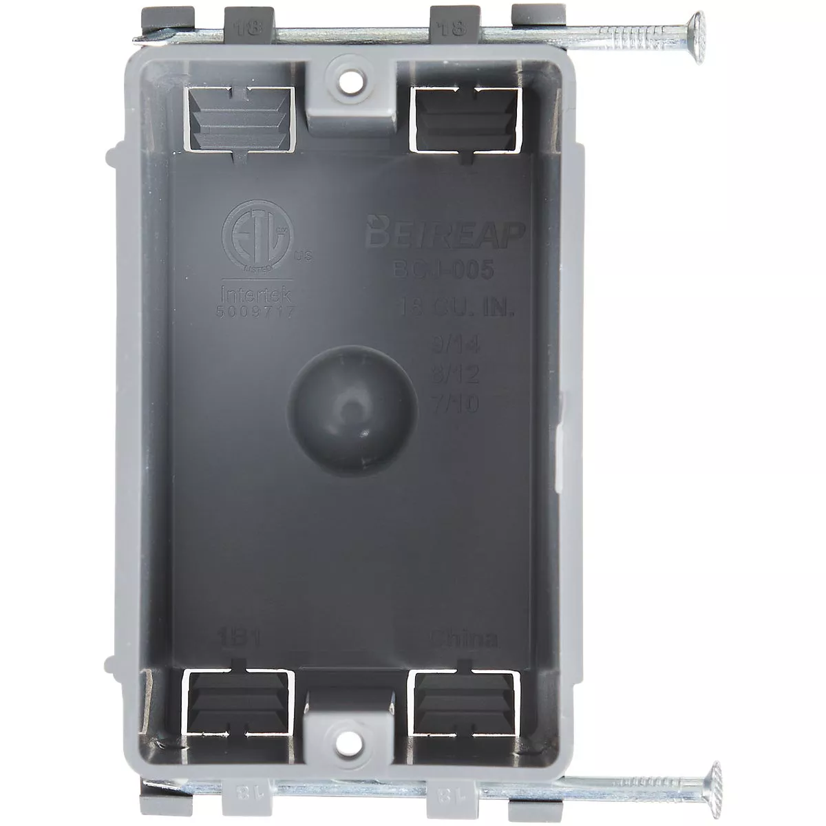 1-Gang PVC Molded New Work Wall Electrical Box, 18 Cu. In. - photo 2