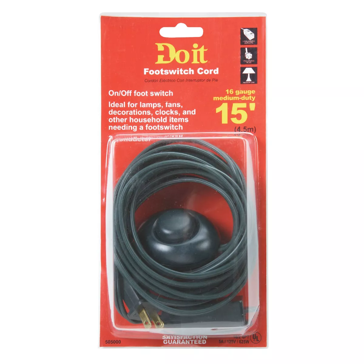 Do it 15 Ft. 18/2 Green Extension Cord with Foot Switch - photo 3