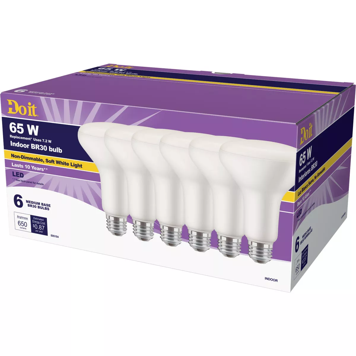 Do it 65W Equivalent Soft White BR30 Medium LED Floodlight Light Bulb, Title 20 (6-Pack) - photo 2