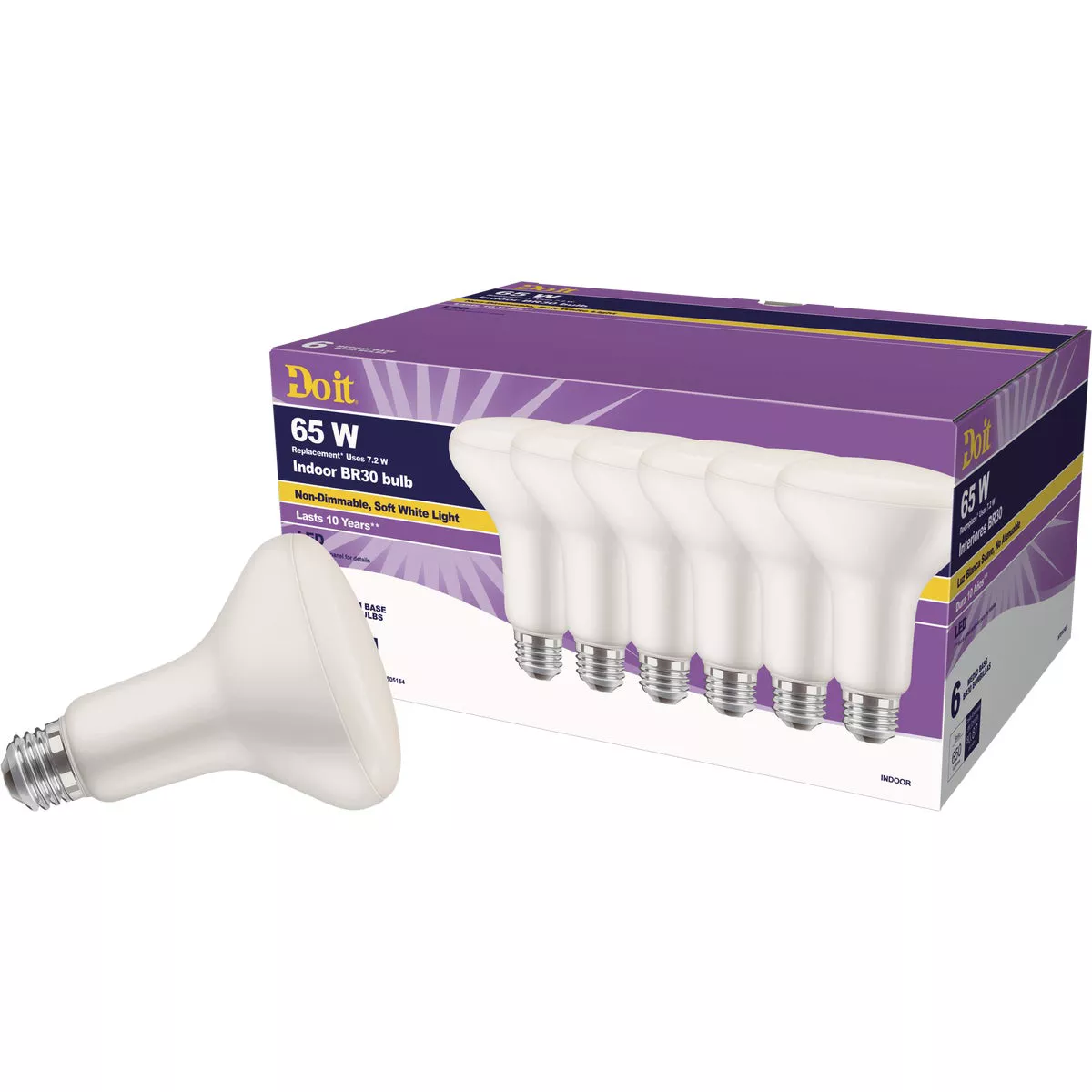 Do it 65W Equivalent Soft White BR30 Medium LED Floodlight Light Bulb, Title 20 (6-Pack) - photo 3