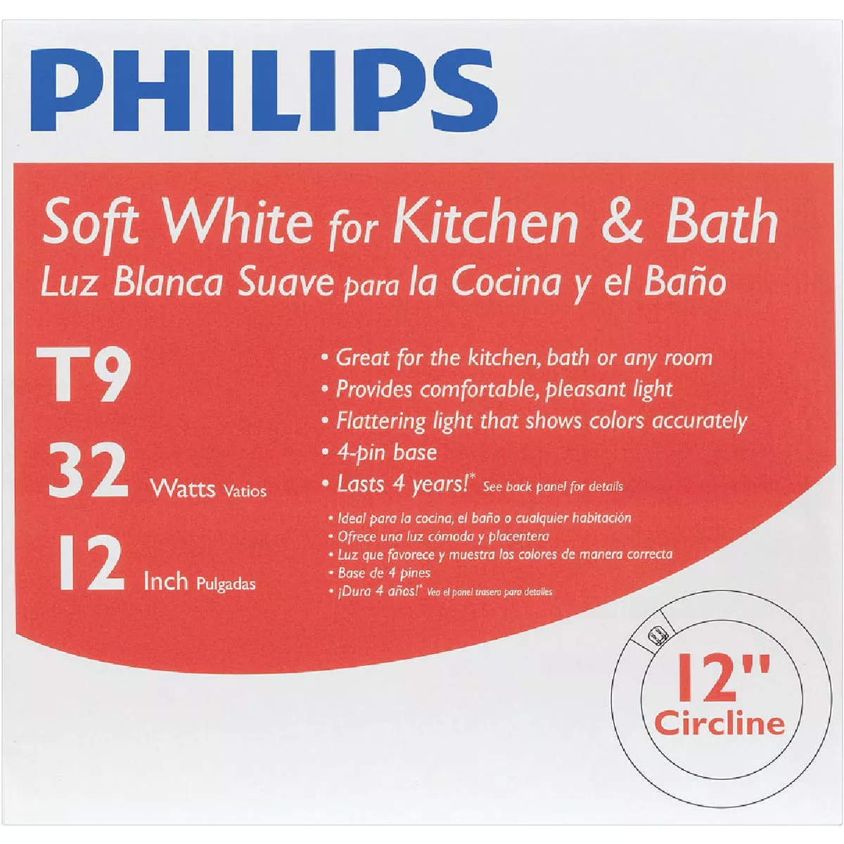 Philips 32W 12 In. Bright White T9 4-Pin Circline Fluorescent Tube Light Bulb - photo 2