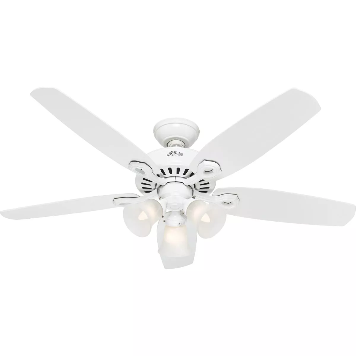 Hunter Builders Plus 52 In. White Ceiling Fan with Light Kit