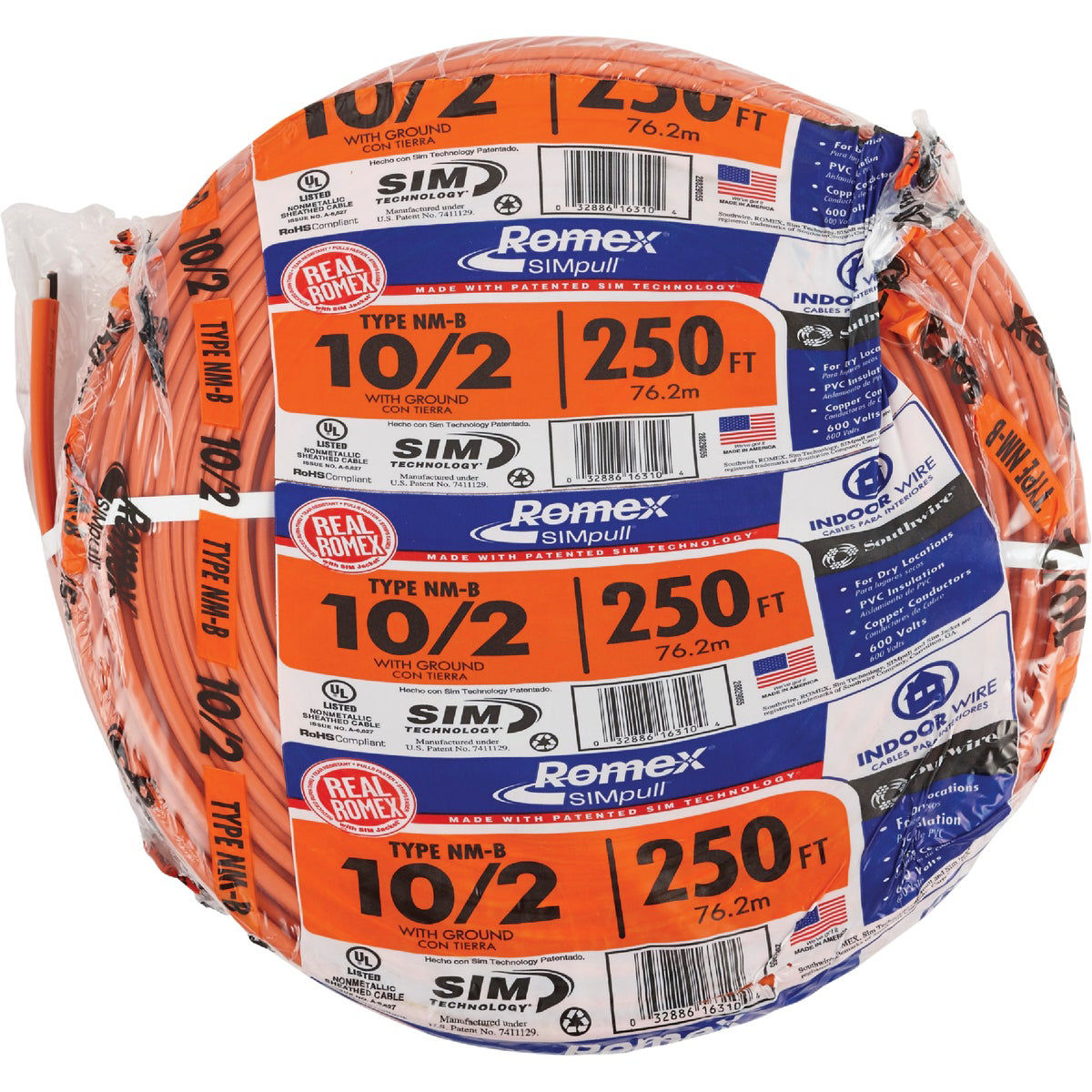 Romex 250 Ft. 10/2 Solid Orange NMW/G Electrical Wire Do it Best