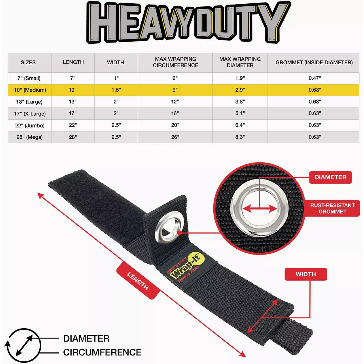 Wrap-It Storage 10 In. x 2 In. Heavy-Duty Straps (3-Pack) - photo 7