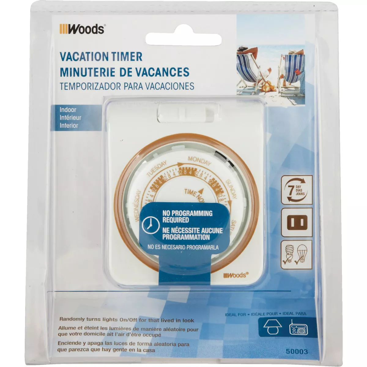 Woods 125V Indoor Mechanical Vacation Timer - photo 2