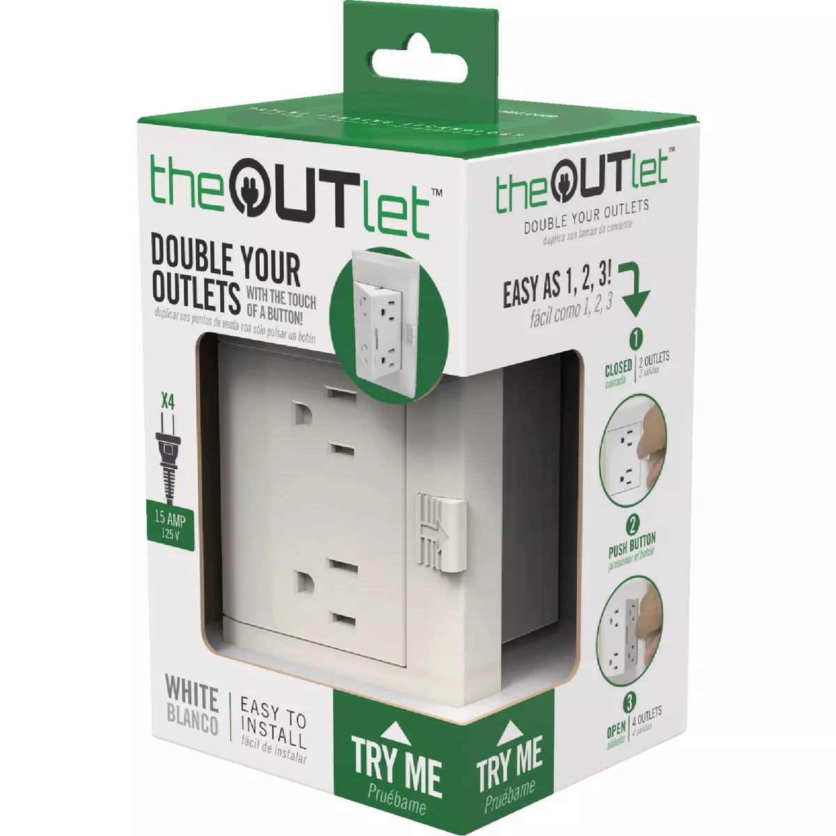 theOUTlet 15A White Residential Tamper Resistant Permanent Outlet Extender - photo 2