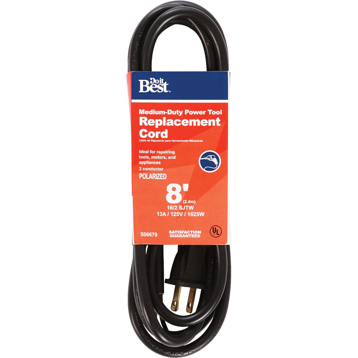 Do it Best 8 Ft. 16/2 13A MediumDuty Power Tool Replacement Cord Do