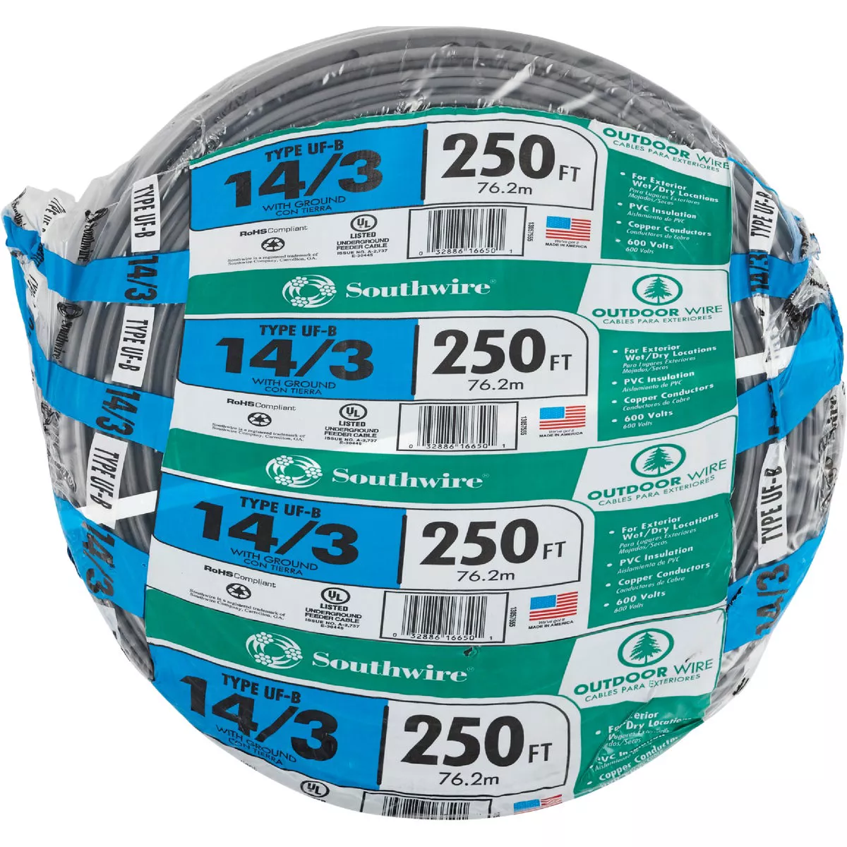 Southwire 250 Ft. 14 AWG 3-Conductor UFW/G Electrical Wire - photo 2