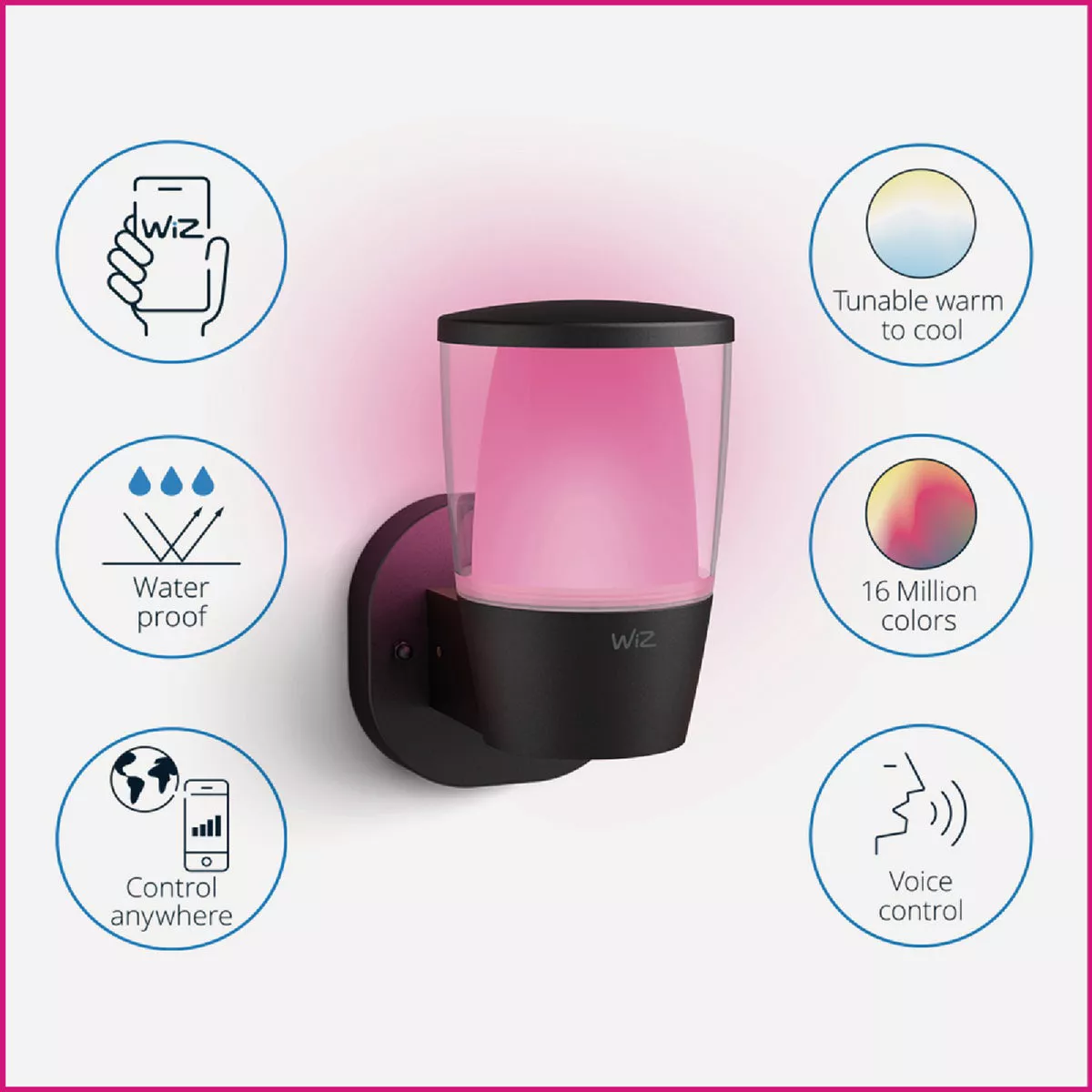Wiz Color Smart Black LED Color Smart Wall Light Fixture - photo 4