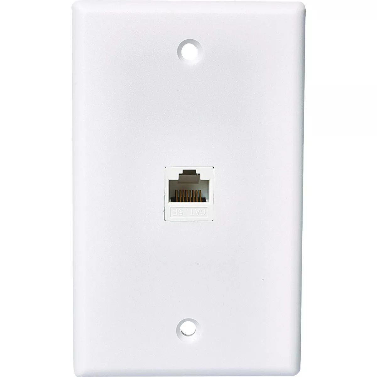 RCA White Flush Mount Plastic CAT 5E/6 Data & Phone Wall Jack