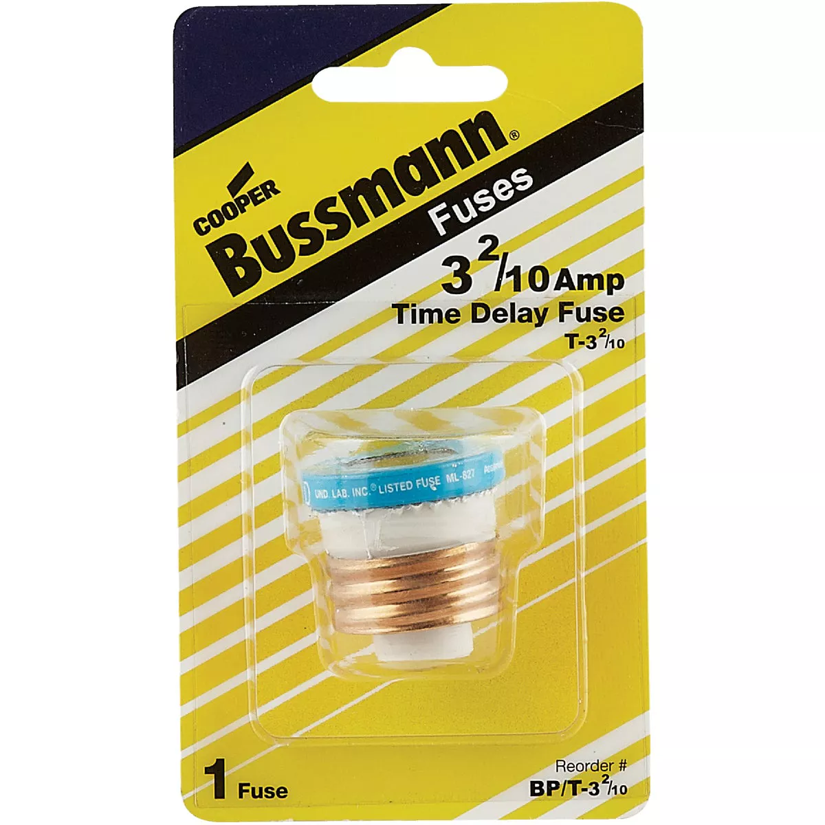 Bussmann 3.2A BP/T Time-Delay Plug Fuse - photo 2