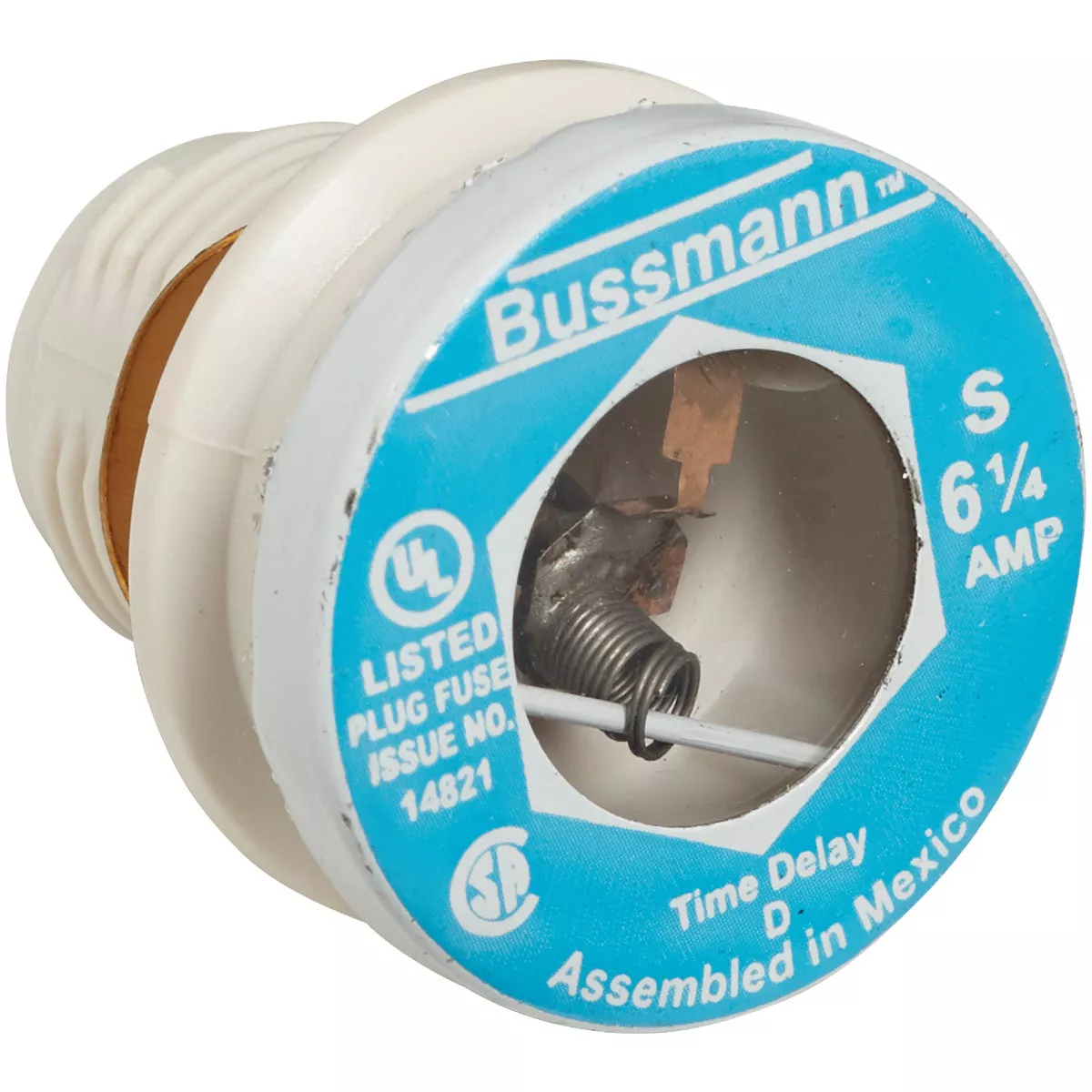 Bussmann 6-1/4A BP/S Time-Delay Plug Fuse - photo 3