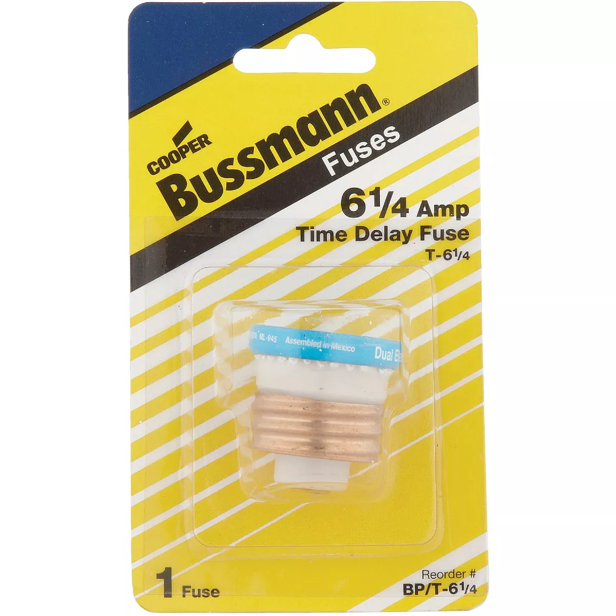 Bussmann 6-1/4A BP/T Time-Delay Plug Fuse