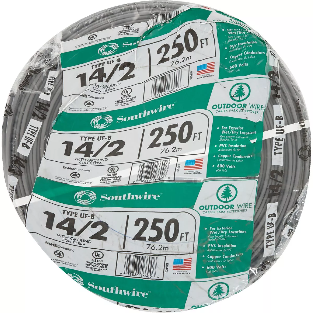 Southwire 250 Ft. 14 AWG 2-Conductor UFW/G Electrical Wire - photo 2