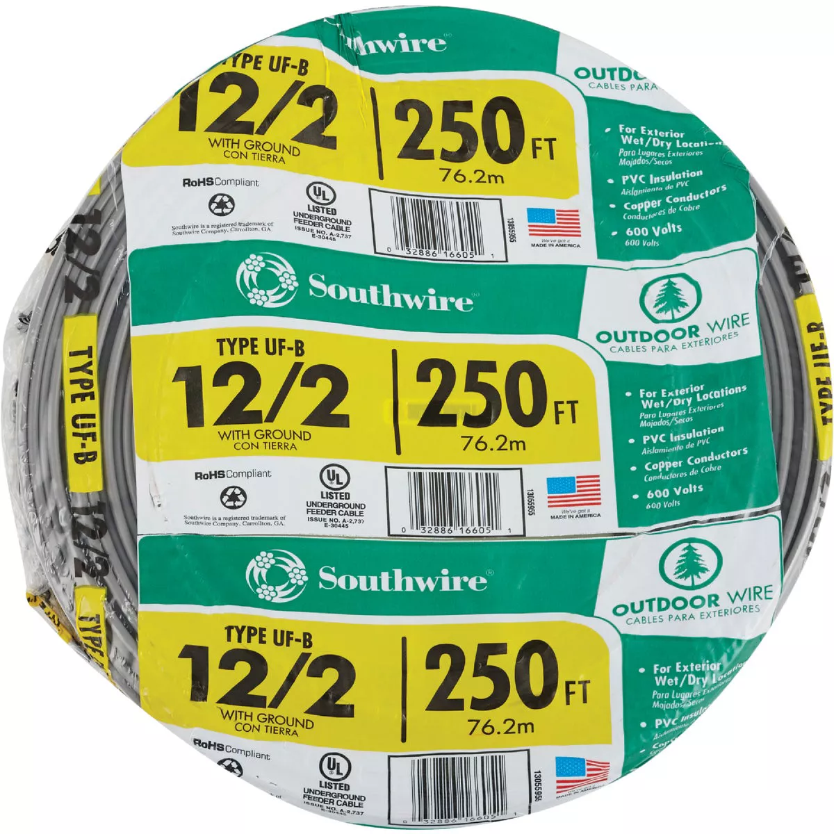 Southwire 250 Ft. 12 AWG 2-Conductor UFW/G Electrical Wire - photo 2