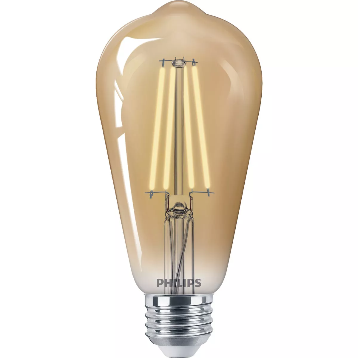 Philips Vintage 75W Equivalent Amber ST19 Medium LED Decorative Light Bulb (2-Pack) - photo 3