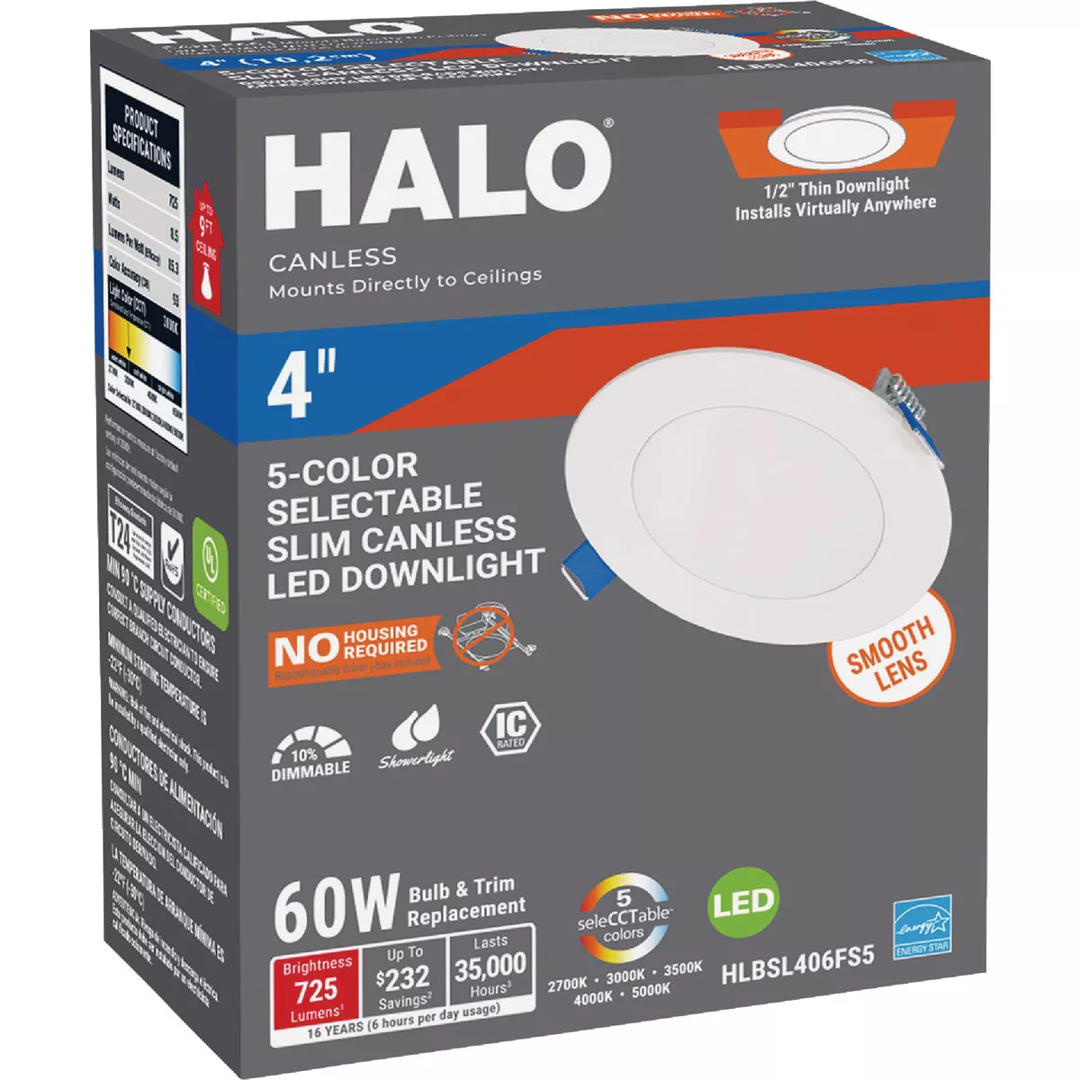 Halo 4 In. 600 Lm. 5CCT Canless Integrated LED Light Fixture - photo 7