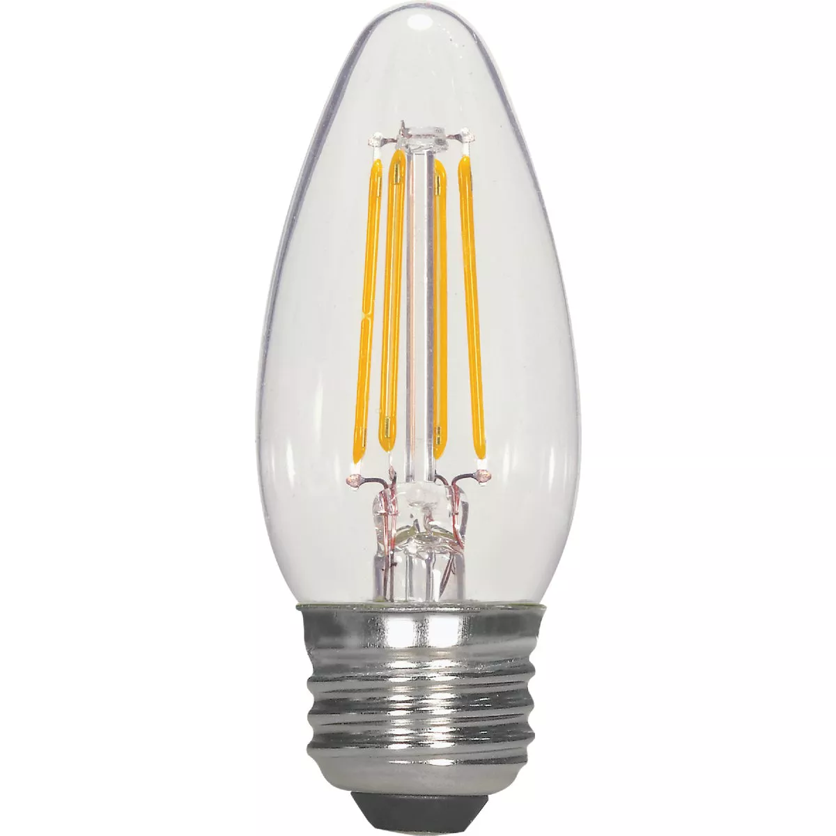 Satco 25W Equivalent Warm White B11 Medium Traditional LED Decorative Light Bulb (2-Pack)