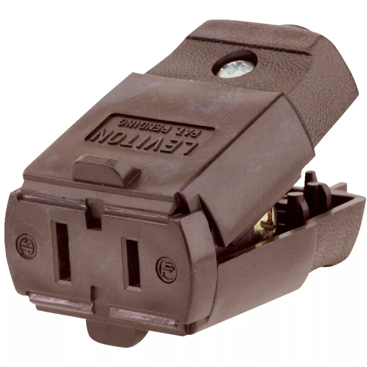 Leviton 15A 125V 2-Wire 2-Pole Hinged Cord Connector, Brown - photo 3