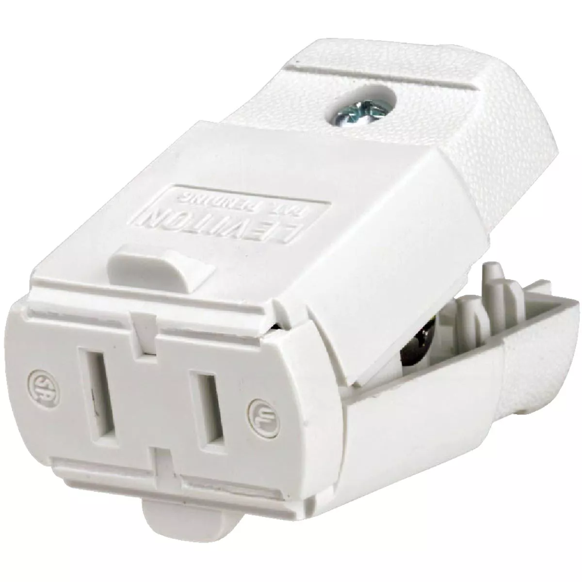 Leviton 15A 125V 2-Wire 2-Pole Hinged Cord Connector, White - photo 2