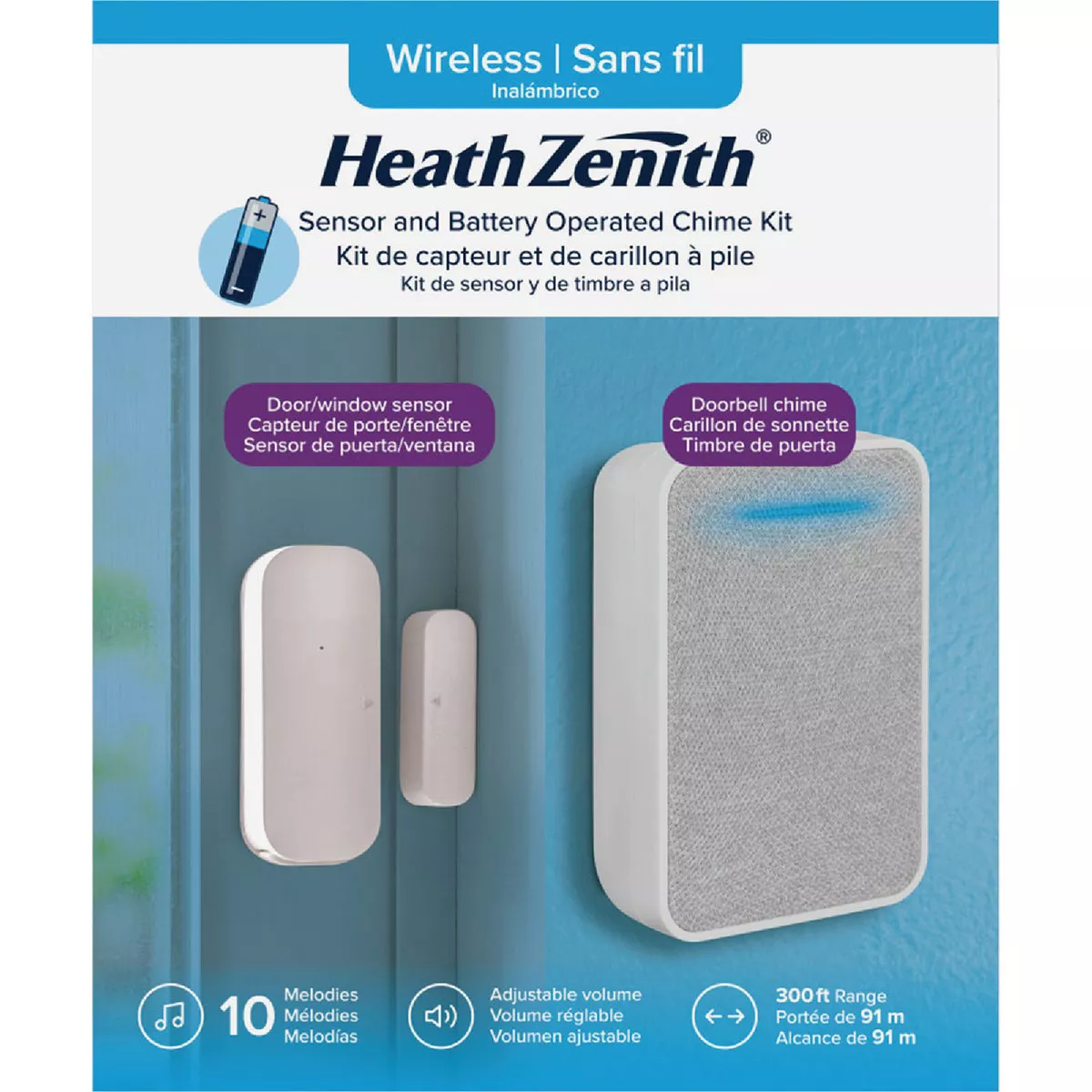 Heath Zenith Hammered White Plastic Wireless Door Chime Kit