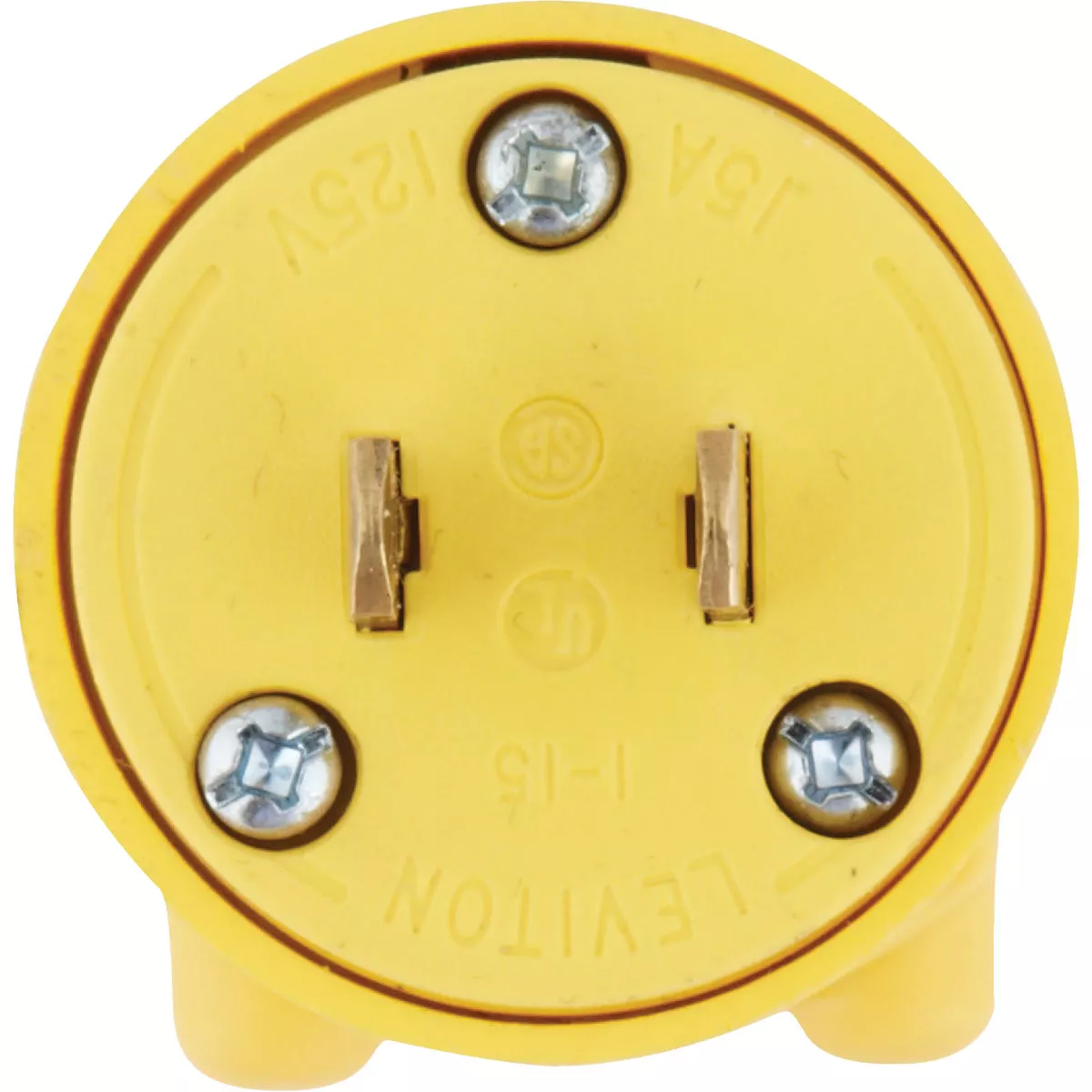 Leviton 15A 125V 2-Wire 2-Pole Residential Grade Cord Plug, Yellow - photo 2