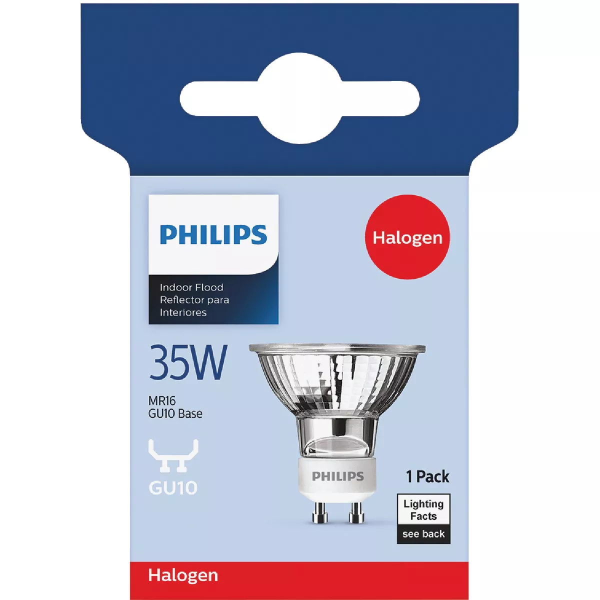 Philips 45W Equivalent Clear GU10 Base MR16 Halogen Floodlight Light Bulb - photo 2