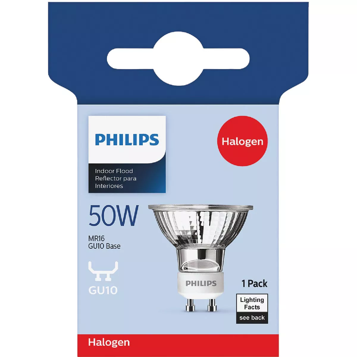 Philips 60W Equivalent Clear GU10 Base MR16 Halogen Floodlight Light Bulb - photo 2