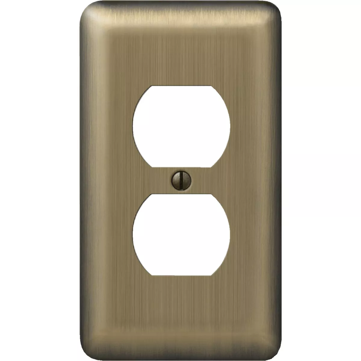 Amerelle 1-Gang Stamped Steel Outlet Wall Plate, Brushed Brass