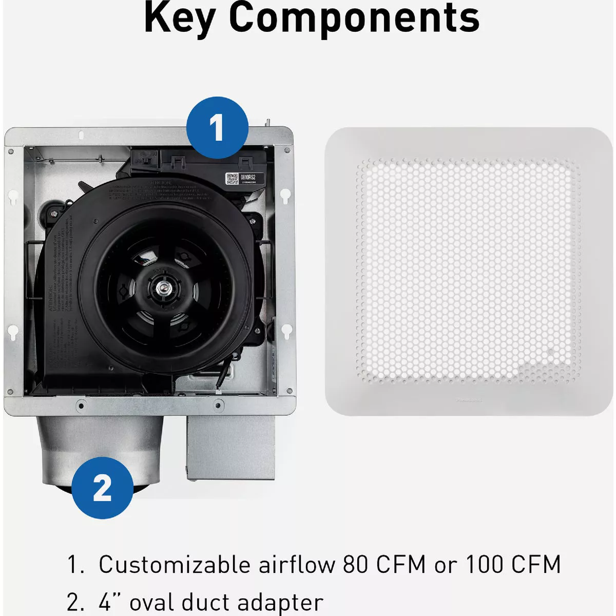 Panasonic Whisper Thin 80/100 CFM 0.5/0.9 Sones 120V Auto Bath Exhaust Fan - photo 5