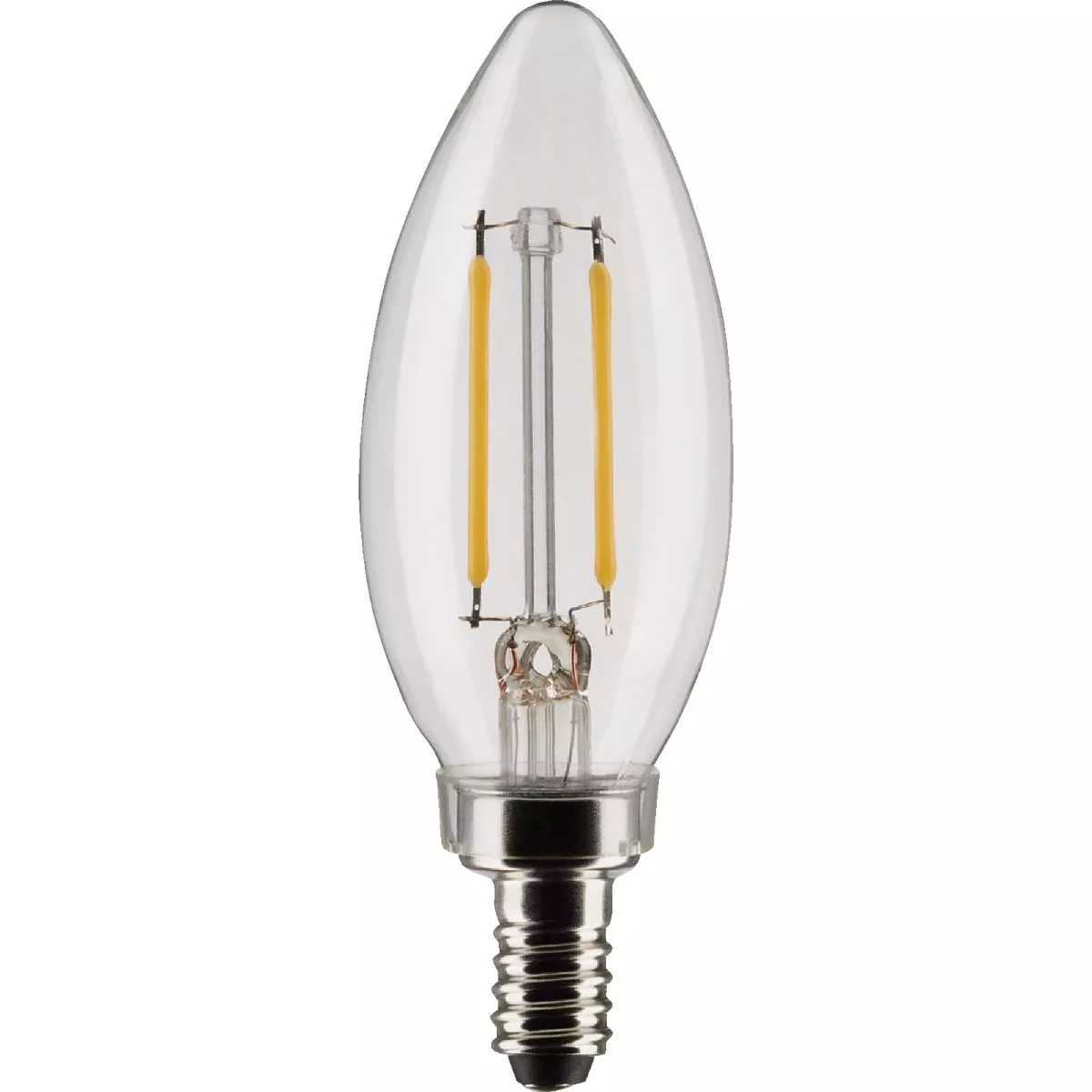 Satco 25W Equivalent Warm White B11 Candelabra Traditional LED Decorative Light Bulb (2-Pack)