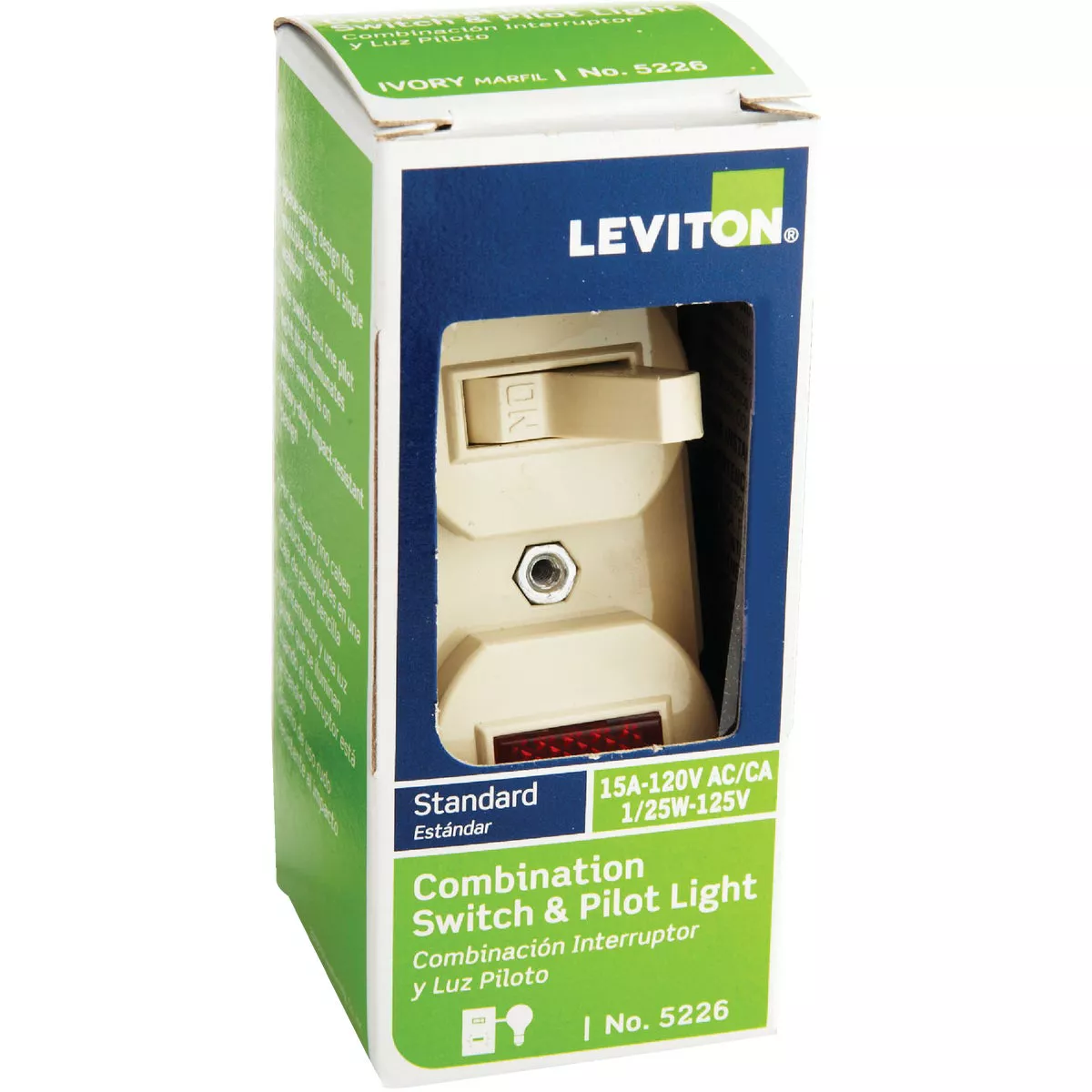 Leviton Commercial Grade Ivory 15A Switch & Pilot Light - photo 2
