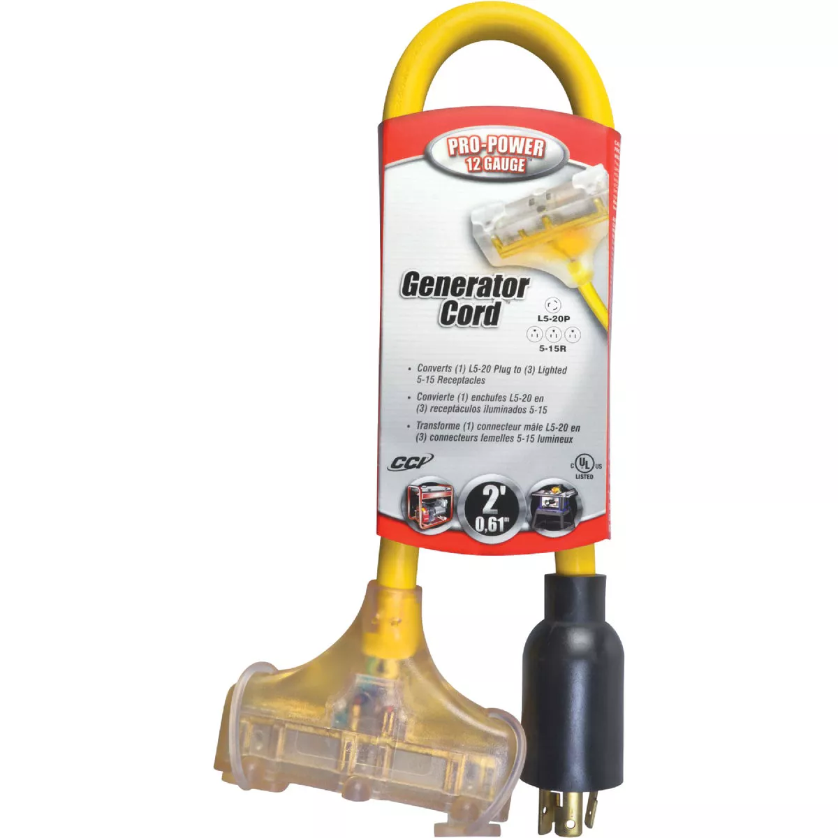 Coleman Cable Pro-Power 2 Ft. 12/3 Generator Cord - photo 2
