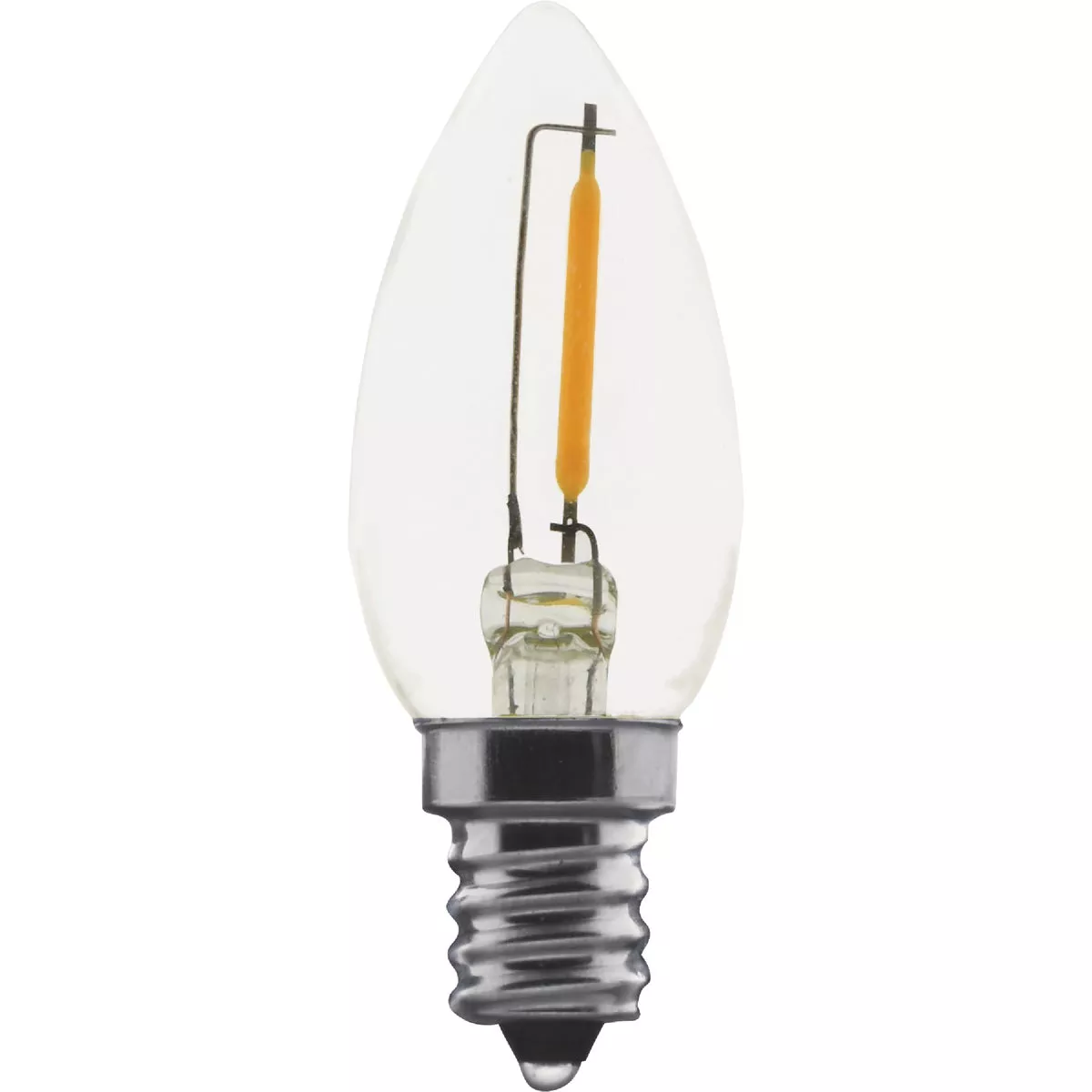 Satco 7W Equivalent C7 Candelabra Base 2700K Clear LED Bulb (2-Pack)