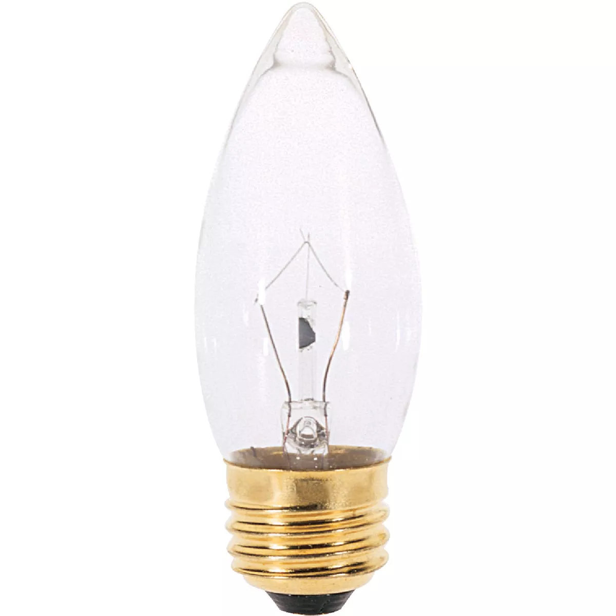 Satco 25W Clear Medium B11 Incandescent Torpedo Blunt Tip Light Bulb (2-Pack)