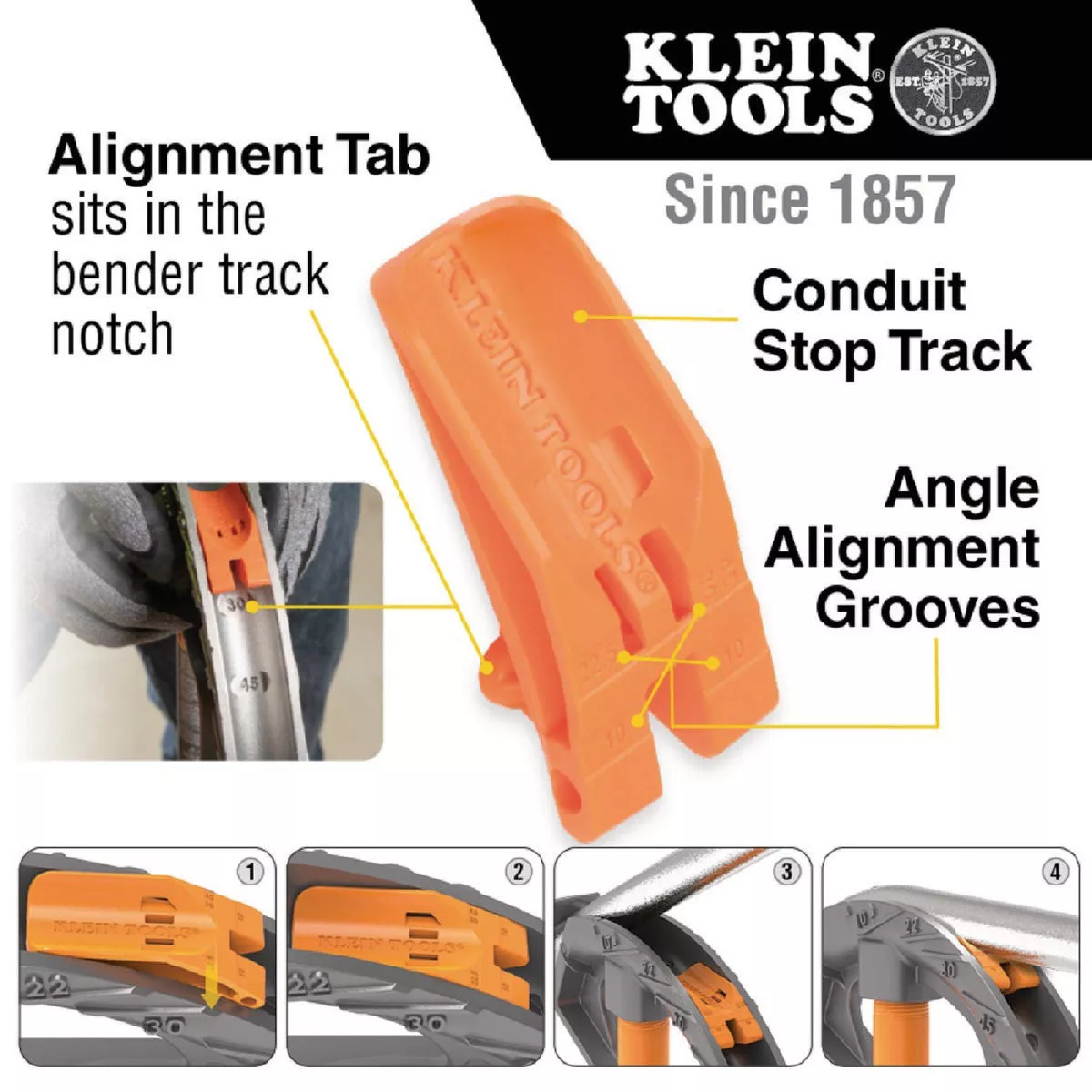 Klein Tools 1/2 In. EMT Aluminum Conduit Bender with Angle Setter - photo 5