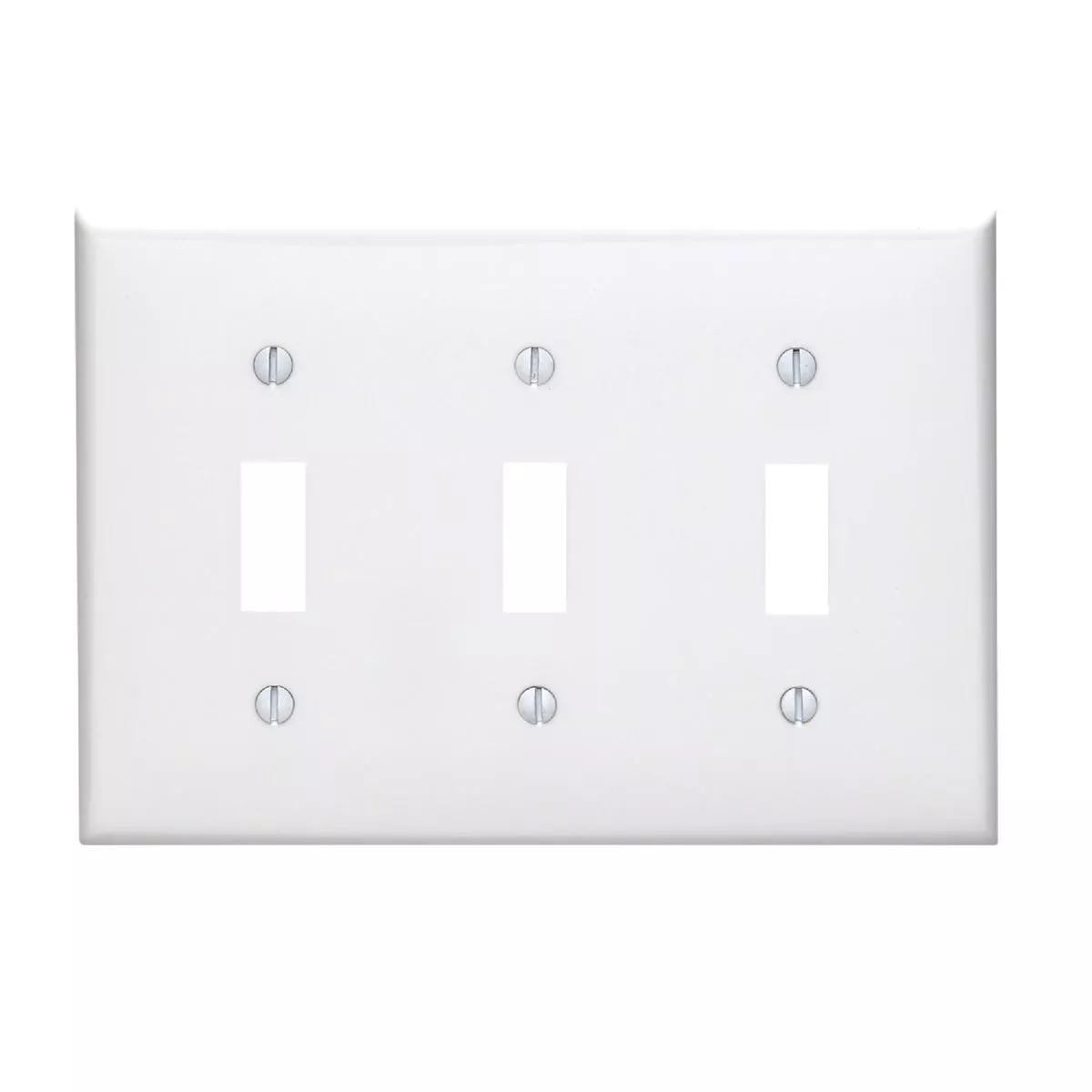 Leviton 3-Gang Thermoplastic Nylon Toggle Switch Wall Plate, White