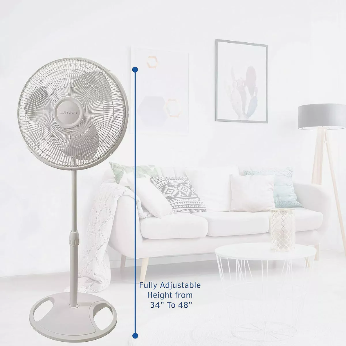 Lasko 16 In. White Pedestal Fan - photo 3