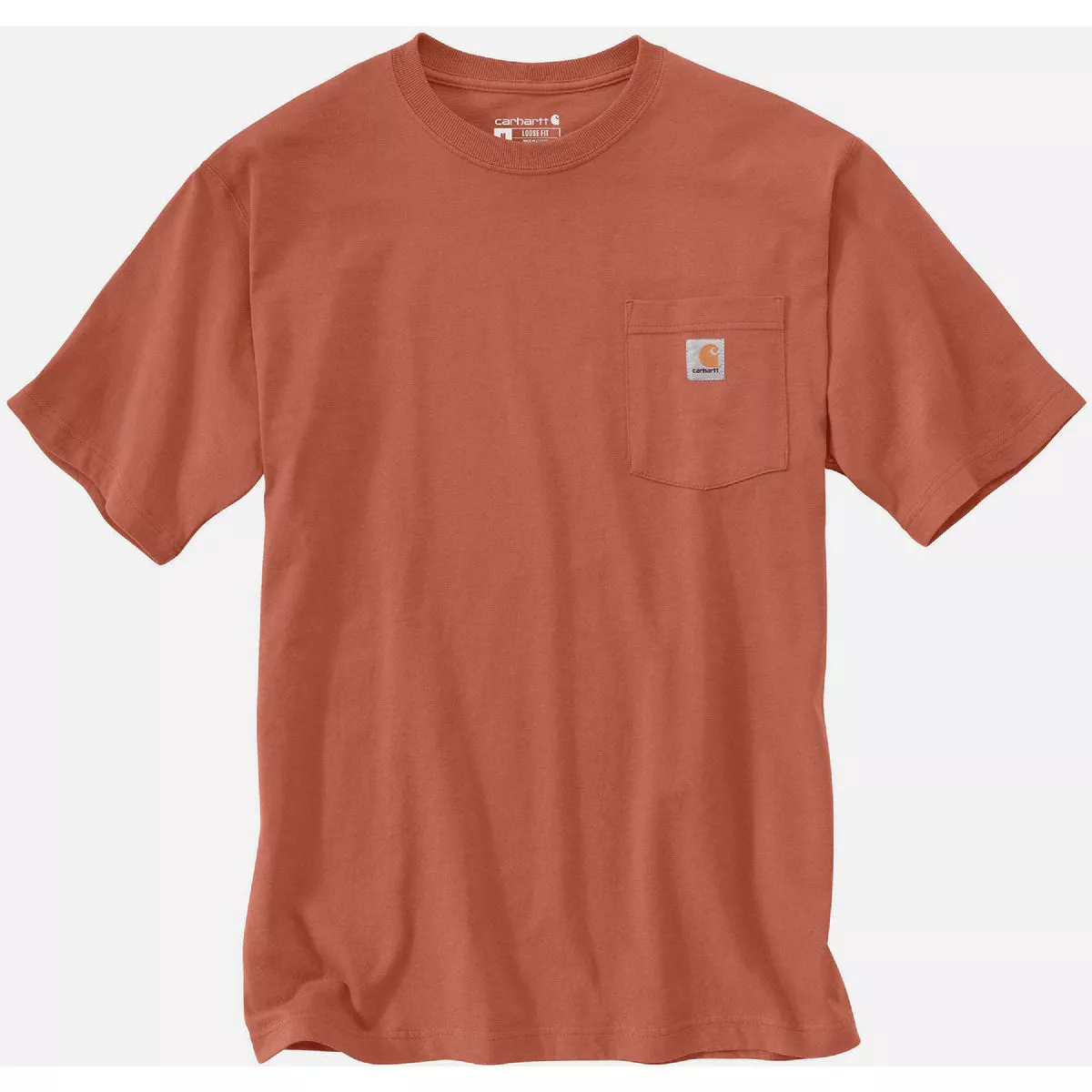 Carhartt Men's 5XL Regular Terracotta Heavyweight Short Sleeve Pocket T-Shirt, Loose Fit