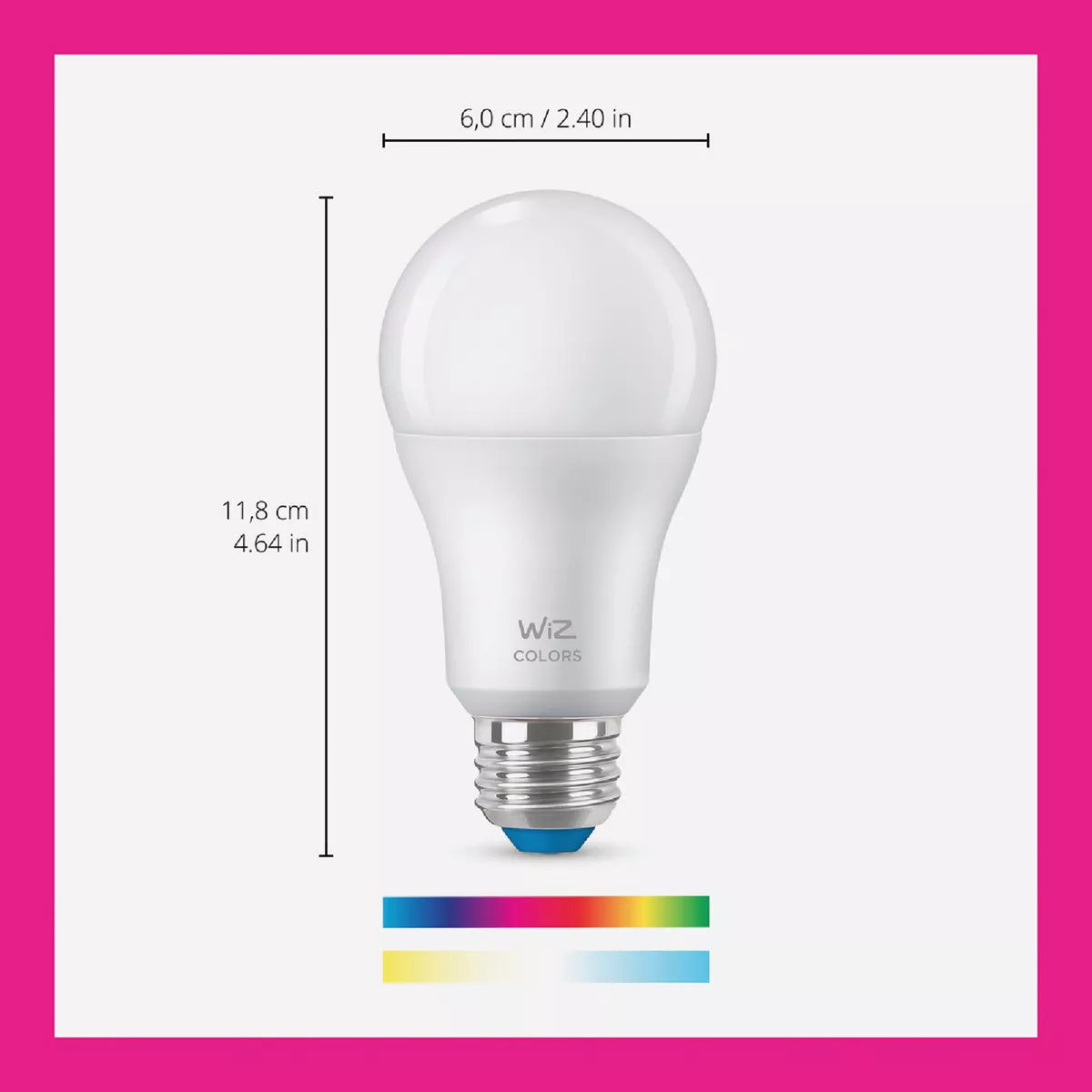Wiz 60W Equivalent Color Changing A19 Medium Dimmable Smart LED Light Bulb - photo 5