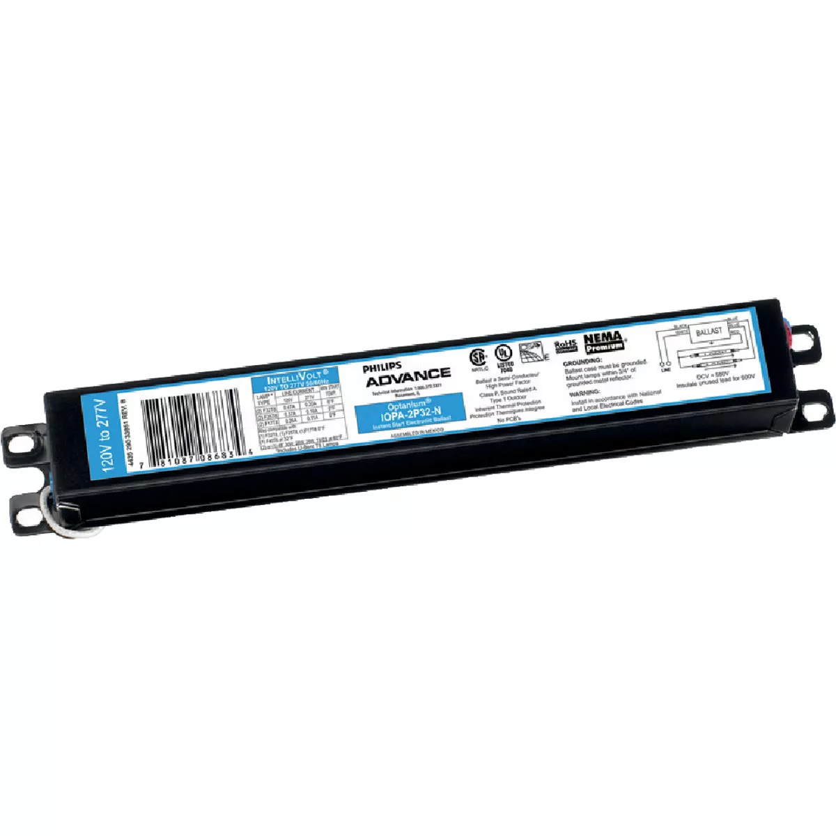 Philips Advance Instant Start 59W 120V/277V 1 or 2 Lamp Electronic Ballast