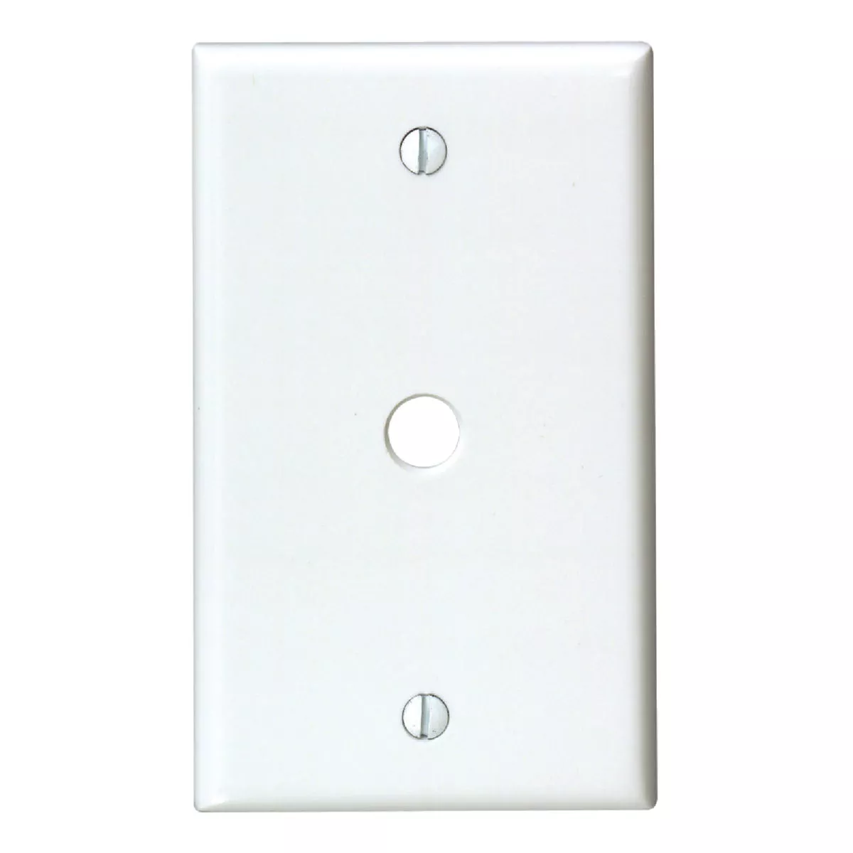 Leviton 1-Gang Plastic White Telephone/Cable Wall Plate with 0.312 In. Hole