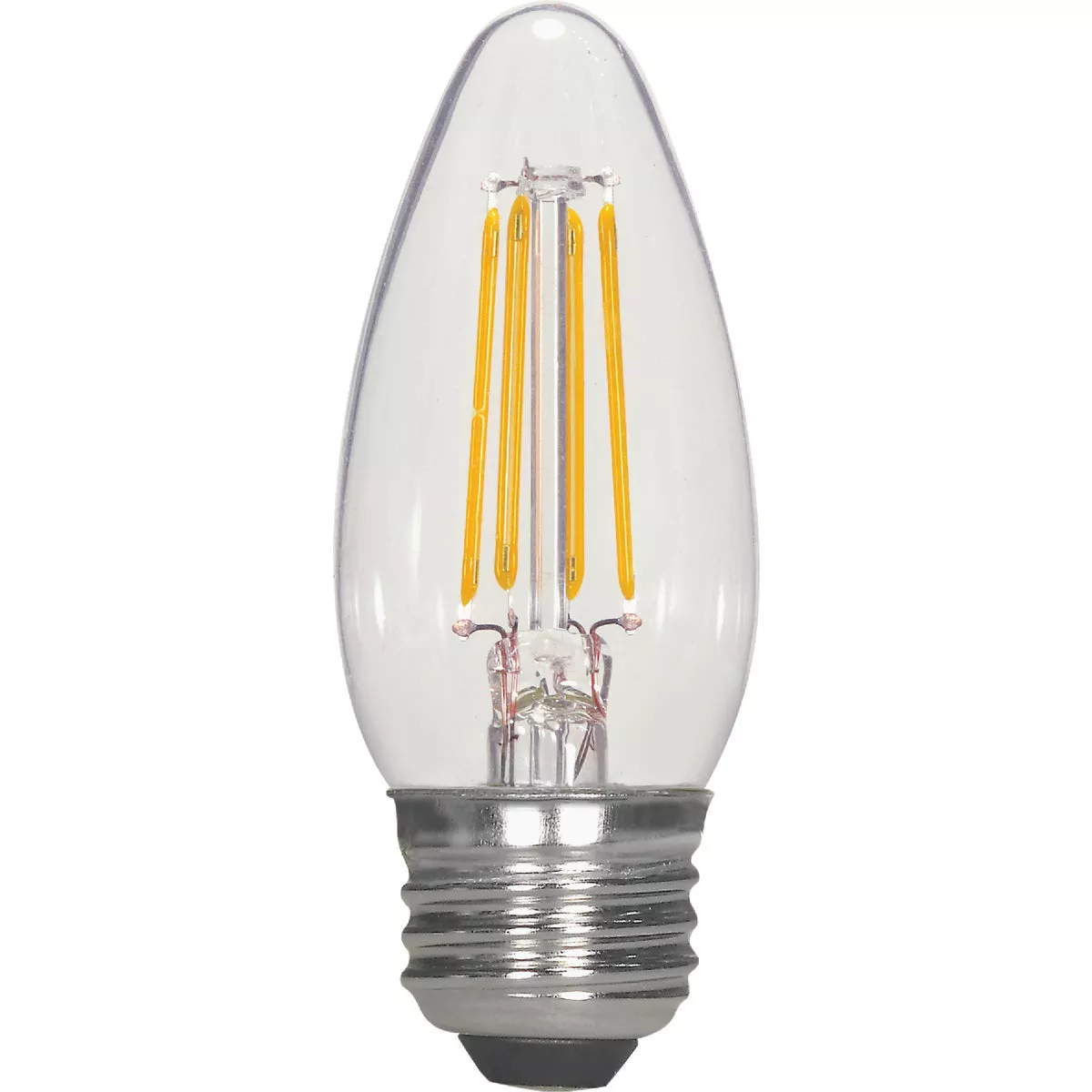 Satco 40W Equivalent Warm White B11 Medium Traditional LED Decorative Light Bulb (2-Pack)