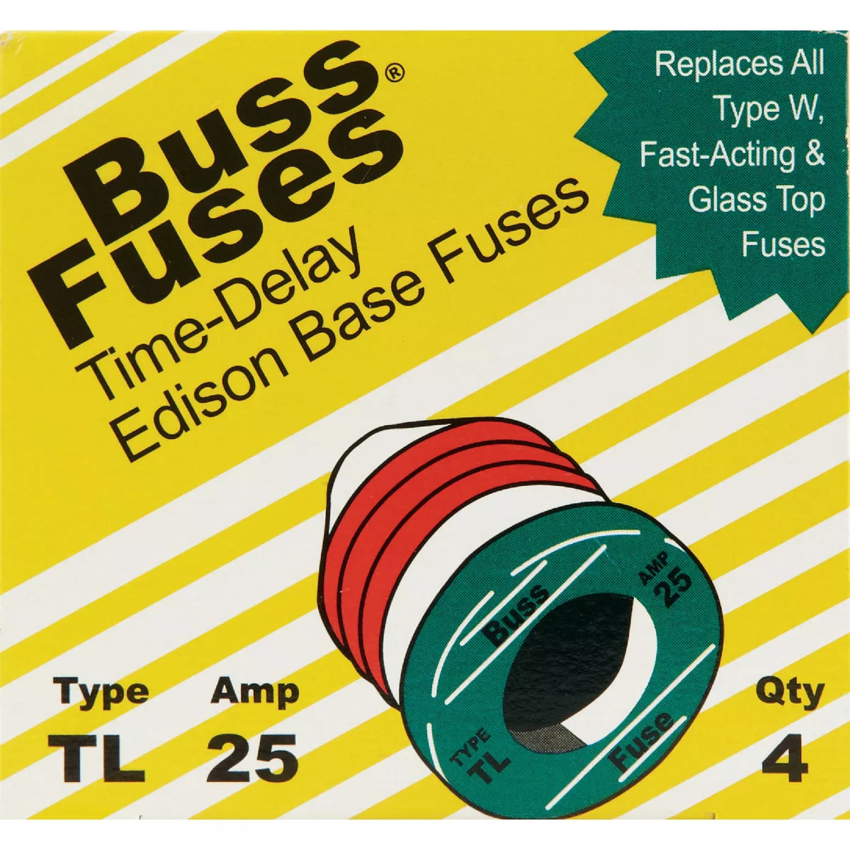 Bussmann 25A TL Time-Delay Plug Fuse (4-Pack) - photo 2