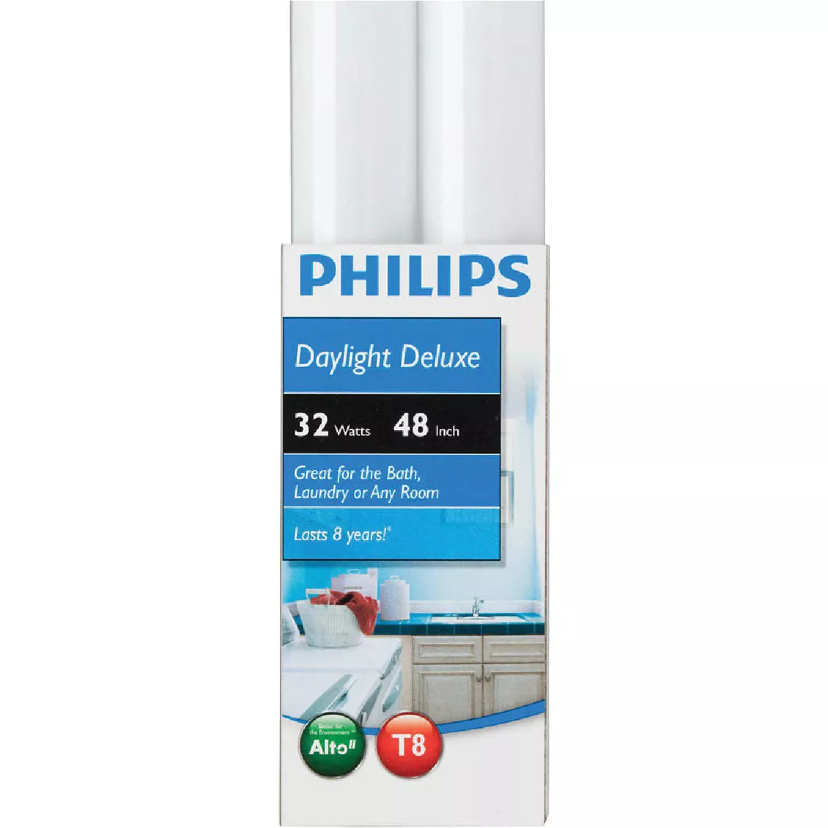 Philips ALTO 32W 48 In. Daylight Deluxe T8 Medium Bi-Pin Fluorescent Tube Light Bulb (2-Pack) - photo 2
