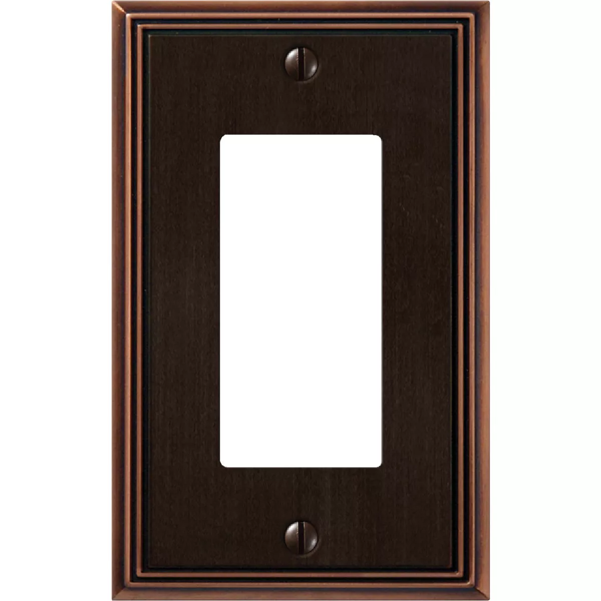 Amerelle Metro Line 1-Gang Cast Metal Rocker Decorator Wall Plate, Aged Bronze
