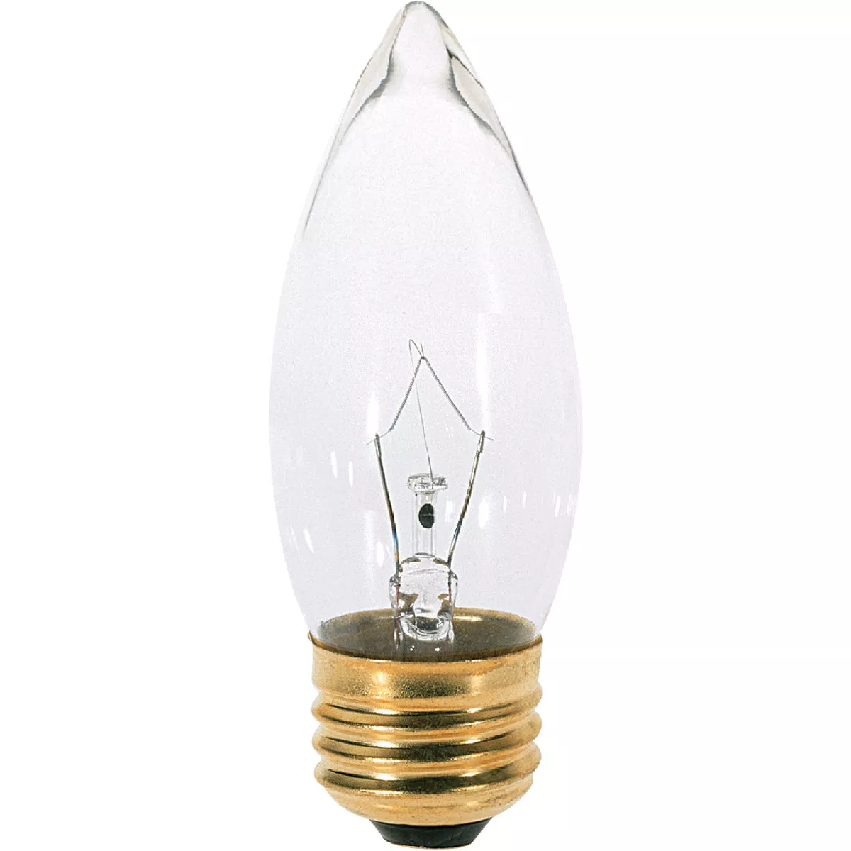 Satco 40W Clear Medium B11 Incandescent Torpedo Blunt Tip Light Bulb (2-Pack)