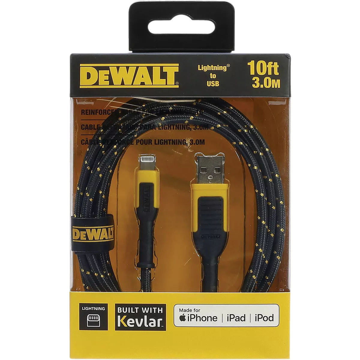 DEWALT 10 Ft. Lightning to USB Reinforced Braided Cable - photo 2