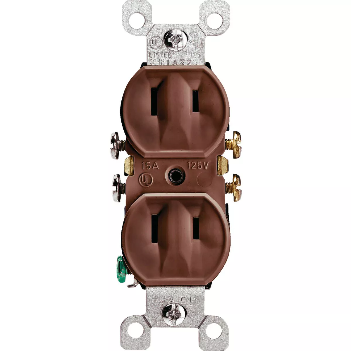 Leviton 15A Brown Residential Grade 1-15R Duplex Outlet - photo 2